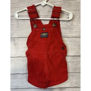 Vintage Oshkosh B Gosh Girls Red Jumper Dress 2T